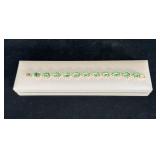 Beautiful Gold Tone Green Rhinestone Tennis >