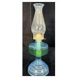 Antique Risdon P&A Danbury Blue Oil Lamp 18'