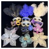 Vintage Mascarade Ball Masks & Hat Clips
