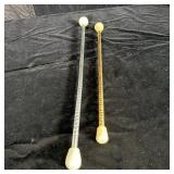 (2) Vintage Batons Silver & Gold Tone