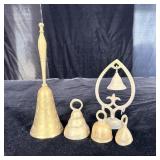 (5) Vintage Brass Bells
