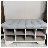 8 Hole Shoe Cubbie Storage Bench 39'x22' w/padded