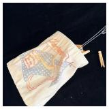 Vintage champion clothes pin bag with clothes