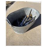 Tub of miscellaneous tools