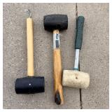 3 rubber mallets