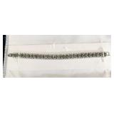 Silver Tone Charcoal Rhinestone Bracelet