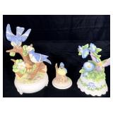 Porcelain Blue Jay Figurines