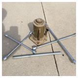 Large Bottle jack and four-way lug wrenches