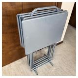 4 metal folding tray tables with stand