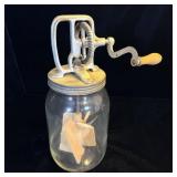 Antique Glass Butter Churn