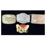 4 vintage belt buckles brass airplane, thereï¿½s a
