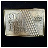 Vintage old gold lights belt buckle