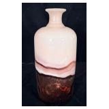Handblown Pink Glass Vase 16.5'