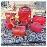 7 gas cans some have gas in them