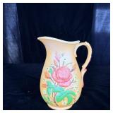 Vintage Pottery Floral Vase 9'