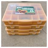 Stack on storage compartment totes filled with