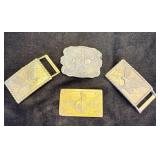 (4) Eagle & Western Belt Buckles