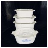 (4) Corningware Casserole Dishes with lids