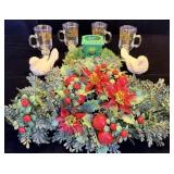 Vintage Christmas 3 Light Twin Hurricane Candolier