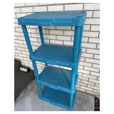 48' tall blue plastic shelving unit