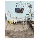 Outdoor yard decor garden fence panels boy and