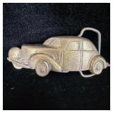 1970s brass classic sedan belt buckle