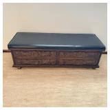 Vintage LANE Lift top rolling cedar storage bench
