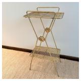 Mid-century mesh gold telephone stand 24 inches
