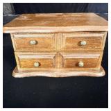 Wooden Jewelry Box Filled with Jewelry