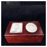 Wooden Picture Frame Jewelry Box filled w/ Jewelry