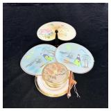 Vintage Japanese Porcelain Trinket Box & Plate>