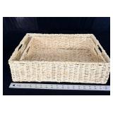 (2) Wicker Nesting Baskets 19x13x5 & 16x11x4