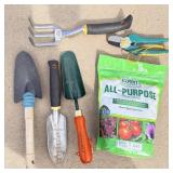 Gardening tools and all-purpose plant food