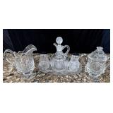 Fostoria coin pattern cruet salt and pepper