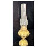 Vintage Brass Pedestal Oil Lamp 17.5'