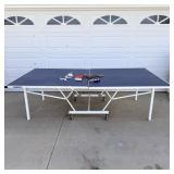 Tournament grade blue foldable ping-pong table