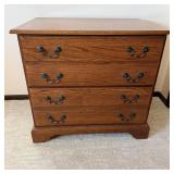 Solid oak mission style two drawer filing cabinet