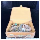 Leather Carry Case full of Jewelry