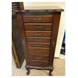 Multi draw Cherry wood jewelry box 40 inches t