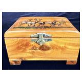 Small Cedar Jewelry Box filled w/ jewelry