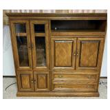 Vintage oak entertainment center TV console 57