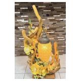 Vintage Amber Glass Pineapple Faux Petrified Wood