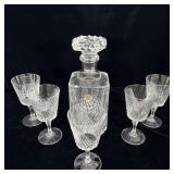 Vintage Cristal d'Arques Decanter & Cups