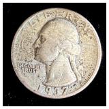 1937 silver Washington Quarter