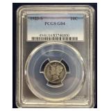1923-S silver Mercury dime G4 PCGS