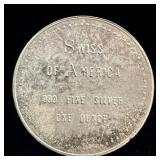 Vintage Swiss of America 1 ounce silver round