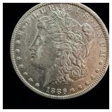 1886-O VAM 1B silver Morgan dollar AU