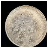 Vintage Swiss of America 1 ounce silver round