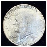 1964 silver Kennedy half dollar