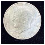 1964 silver Kennedy half dollar